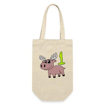 1st Birthday Motif Moose - One Year Old - Gift Bag for Bottles - nature - Front