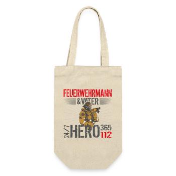 Feuerwehr Vater - Geschenkbeutel für Flaschen - Natur - Vorne
