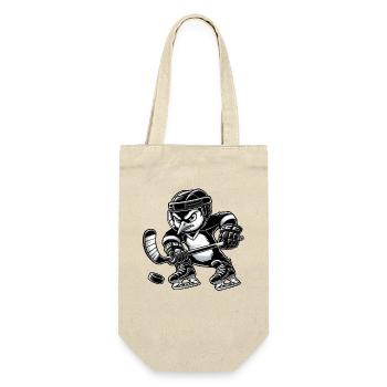 Lustiger Pinguin spielt Eishockey Hockeyspieler  - Geschenkbeutel für Flaschen - Natur - Vorne