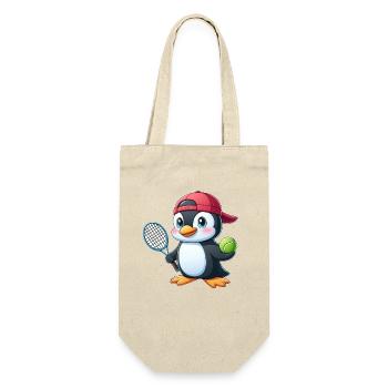 Mignon pingouin joueur de tennis dessin animé - Sac à bouteille - nature - Devant