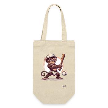 Baseball Player with Bat: Baby Monkey - Gift Bag for Bottles - nature - Front