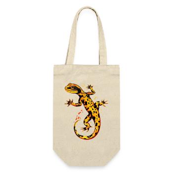 Salamander Molch Schwanzlurch Feuersalamander - Geschenkbeutel für Flaschen - Natur - Vorne