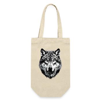 Wolf Motiv Wölfe Wolfsrudel Grauer Wolfshund Wolfs - Geschenkbeutel für Flaschen - Natur - Vorne