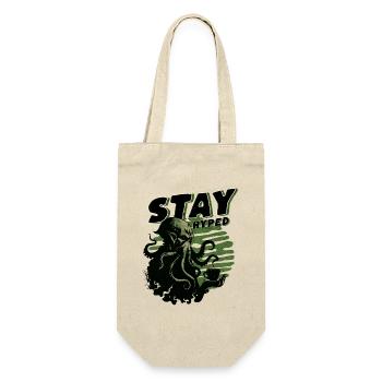 Stay Hyped - Cthulhu Kult Lovecraft Necronomicon - Geschenkbeutel für Flaschen - Natur - Vorne