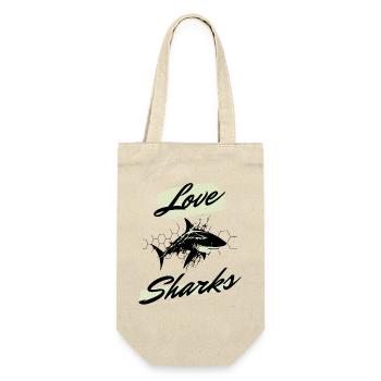 Love Sharks - Motif de requin amusant pour les fans de requins - Sac à bouteille - nature - Devant
