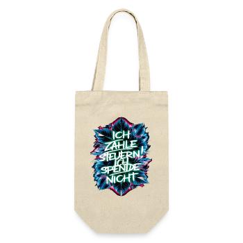 Ich zahle Steuern! ich spende nicht. - Geschenkbeutel für Flaschen - Natur - Vorne