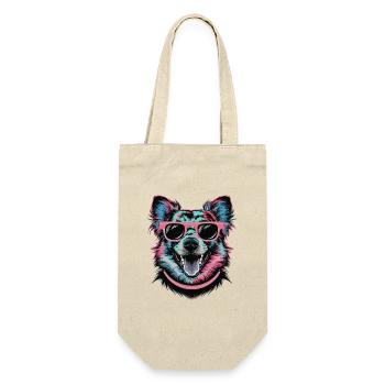 Cool Retro Dog with Sunglasses Colorful Art - Gift Bag for Bottles - nature - Front
