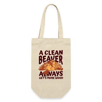 Clean Beaver bekommt immer mehr Holz nach Norden - Geschenkbeutel für Flaschen - Natur - Vorne