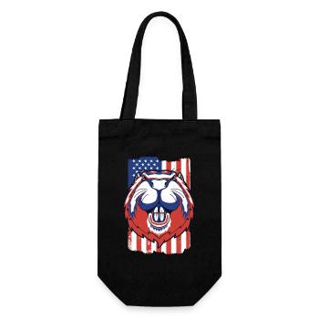 Beaver American Flag Eurasian Castor Canadensis - Gift Bag for Bottles - black - Front
