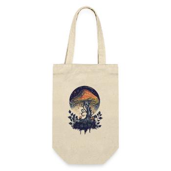 Fairycore Pilz Goblincore Mondphasen Vintage - Geschenkbeutel für Flaschen - Natur - Vorne