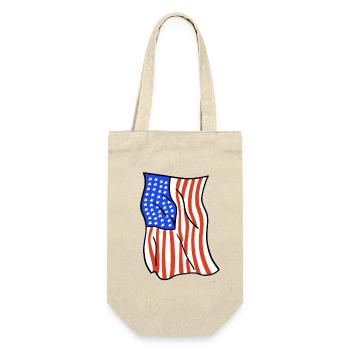 USA Amerikanische Flagge 4. Juli - Geschenkbeutel für Flaschen - Natur - Vorne