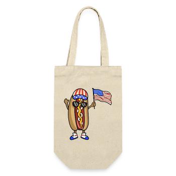 Hotdog 4. Juli USA Flagge - Geschenkbeutel für Flaschen - Natur - Vorne