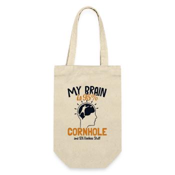 Mon cerveau est à 95% Cornhole Boards Bean Bag Game - Sac à bouteille - nature - Devant