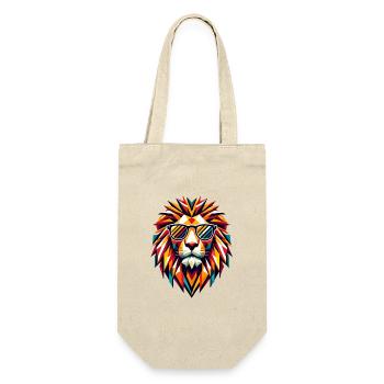 Geometric Cool Polygon Lion Sunglasses Graphic Art - Gift Bag for Bottles - nature - Front