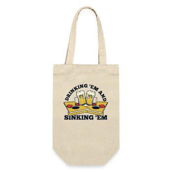 Trink- und Versenkbretter Sitzsack Spiel Cornhole - Geschenkbeutel für Flaschen - Natur - Vorne