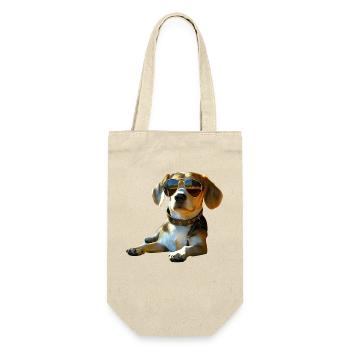 Beagle Welpe Beagles Süßer Hund English Beagle - Geschenkbeutel für Flaschen - Natur - Vorne