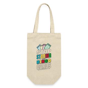Stop Staring At My Bingo Cards Caller Daubers - Gift Bag for Bottles - nature - Front