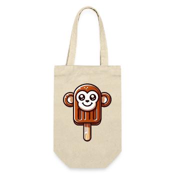 An ice cream in the shape of a smiling monkey - Gift Bag for Bottles - nature - Front