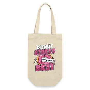 Donut-Stress mach einfach dein Bestes Donut-glasiert - Geschenkbeutel für Flaschen - Natur - Vorne