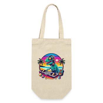 DJ Dinosaur Beach Vibes Sunset Summer Music Lover - Gift Bag for Bottles - nature - Front