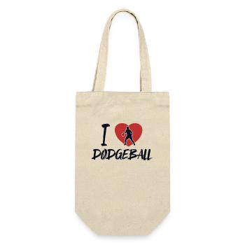 I love Dodgeball Game Prisonball Team Player - Gift Bag for Bottles - nature - Front