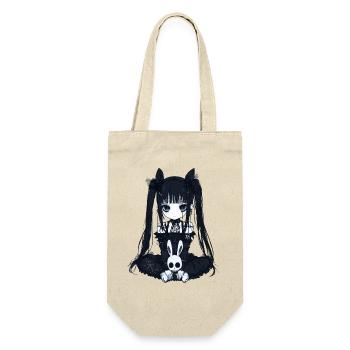 Anime Girl Goth Bunny Grunge Gothic Cute Kawaii - Geschenkbeutel für Flaschen - Natur - Vorne