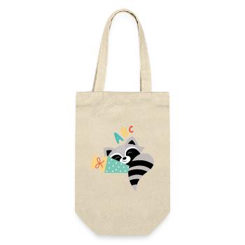 Raccoon with school cone school enrollment - Gift Bag for Bottles - nature - Front