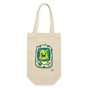 Gaming console and green blob player - Gift Bag for Bottles - nature - Front