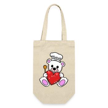 Teddy Cook Cuisiniers Cook Coeur Coeurs Ours en peluche - Sac à bouteille - nature - Devant