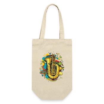 Tuba Cartoon Look - Gift Bag for Bottles - nature - Front
