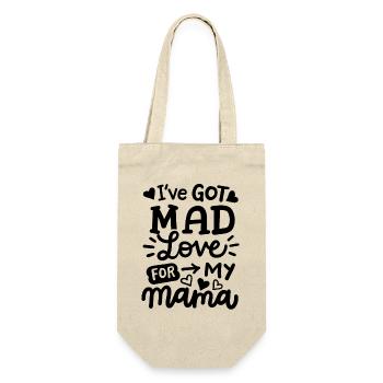 Mama Mami Muttertag - Geschenkbeutel für Flaschen - Natur - Vorne