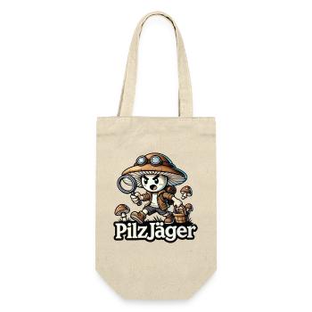 Pilzsammler Pilzjäger Pilze Wald Natur Humor Spaß - Geschenkbeutel für Flaschen - Natur - Vorne