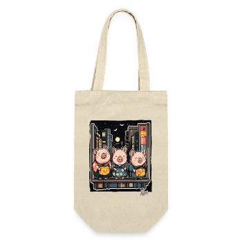 Funny pigs in Tokyo - Gift Bag for Bottles - nature - Front