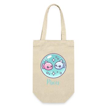 Süße Pisces Sternzeichen Astrologie Geschenk - Geschenkbeutel für Flaschen - Natur - Vorne