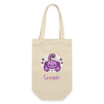 Süße Scorpio Sternzeichen Astrologie Geschenk - Geschenkbeutel für Flaschen - Natur - Vorne