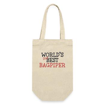 World's Second Best Bagpiper Blowpipe Player - Gift Bag for Bottles - nature - Front