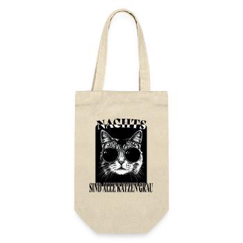 Nachts sind alle Katzen grau - Geschenkbeutel für Flaschen - Natur - Vorne