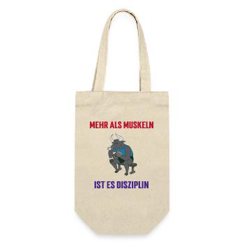 More than muscles, it's discipline - Gift Bag for Bottles - nature - Front