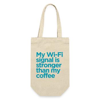 Mein WLAN-Signal ist stärker als mein Kaffee - Geschenkbeutel für Flaschen - Natur - Vorne