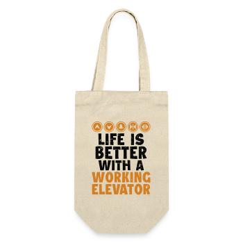 Life is Better with a Working Elevator Elevator - Gift Bag for Bottles - nature - Front