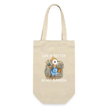 Garten Spruch Otter Gärtner - Geschenkbeutel für Flaschen - Natur - Vorne