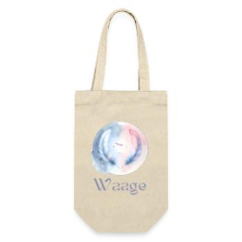 Elegantes Waage Sternzeichen Aquarell Geschenk - Geschenkbeutel für Flaschen - Natur - Vorne