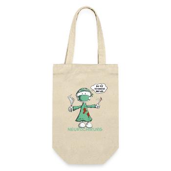 neurochirurgien disant chirurgien bâton figure dessin animé - Sac à bouteille - nature - Devant