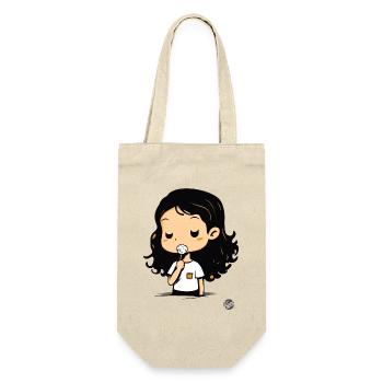 Cute cartoon girl with sweets - Gift Bag for Bottles - nature - Front