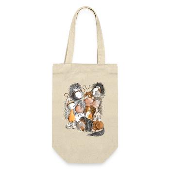 Pferdehaufen Pferde Team Herde Pferd - Geschenkbeutel für Flaschen - Natur - Vorne