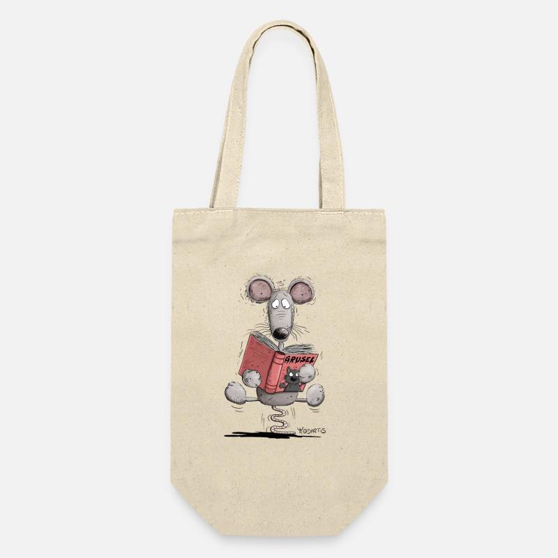 Leseratte Ratte Buch Lesen Bücherwurm - Geschenkbeutel für Flaschen - Natur