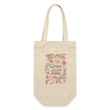 Collect & Say Thank You Thanksgiving Design - Gift Bag for Bottles - nature - Front