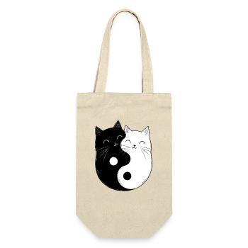 Yin und Yang Katzen Katzenhalter Buddhismus Grafik - Geschenkbeutel für Flaschen - Natur - Vorne