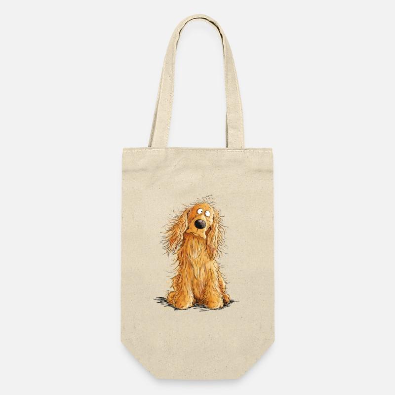 Happy Cocker Spaniel - Geschenkbeutel für Flaschen - Natur