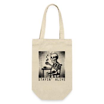 Stayin Alive - Barista - Coffee - Gift Bag for Bottles - nature - Front